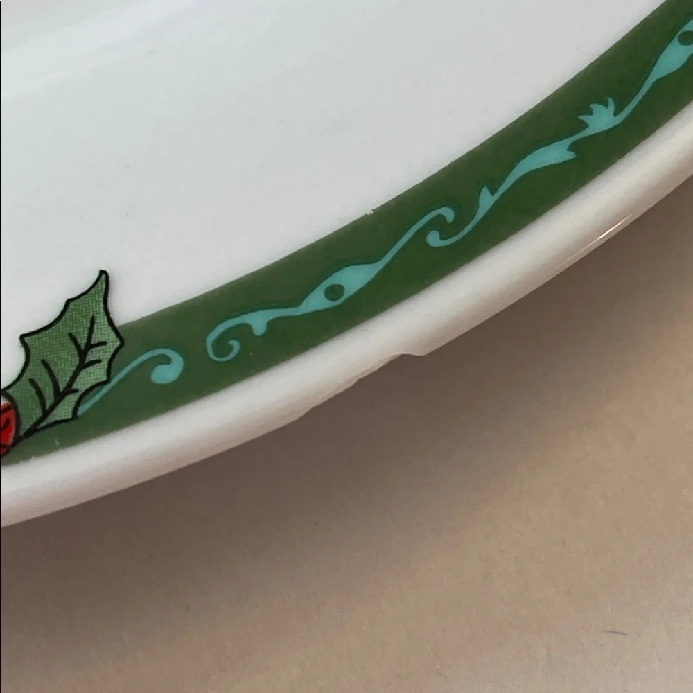 China “Christmas In The Park” Porcelain Ware 11.5 ” Rimmed Dinner Plates – Set 2